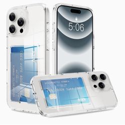 Transparent Card Holder Slot Mobile Phone Protective Case Apple Iphone16 Pro New