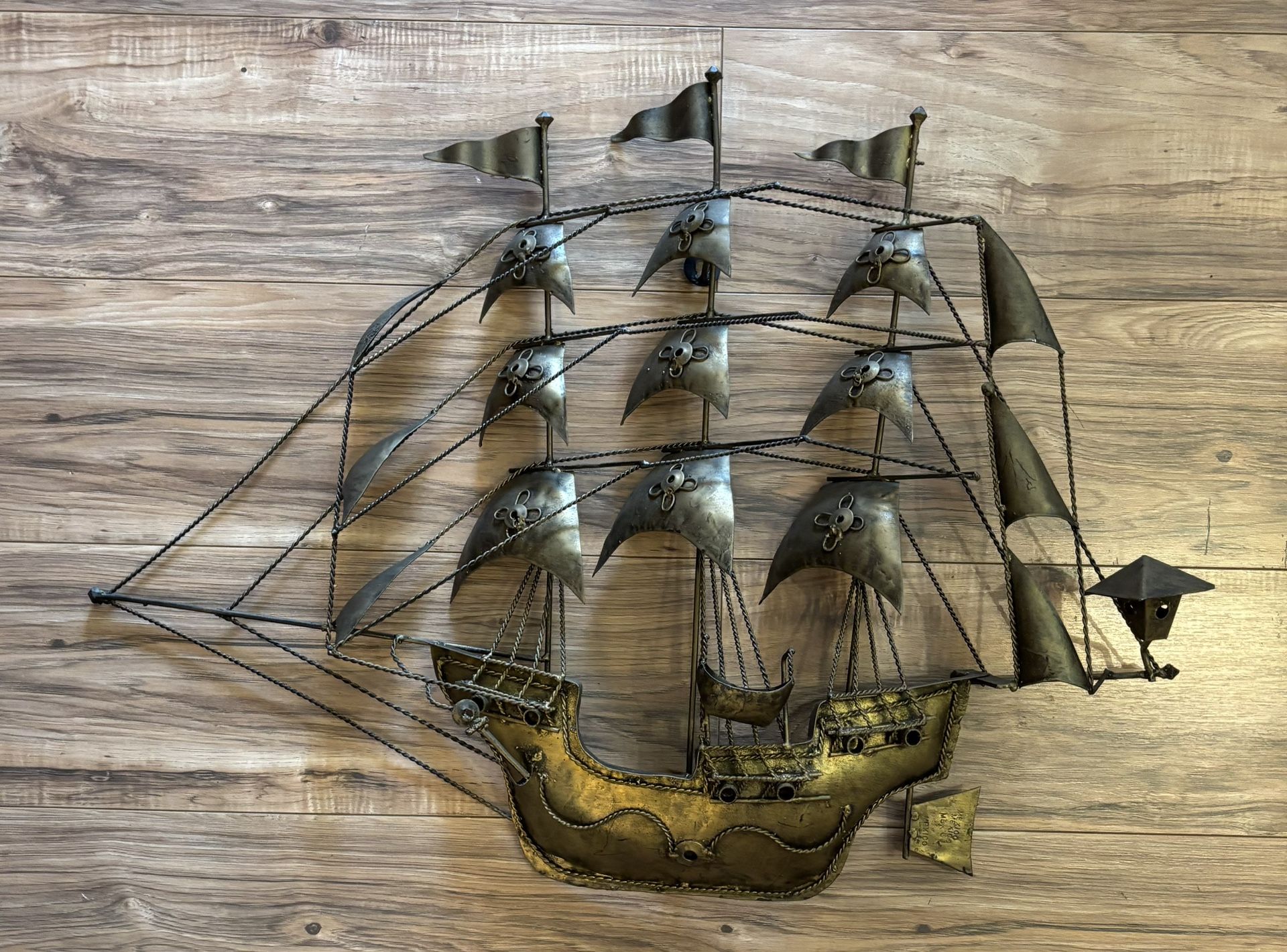 Vintage Metal Ship Wall Art