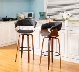 Glitzhome Swivel Barstools Set 