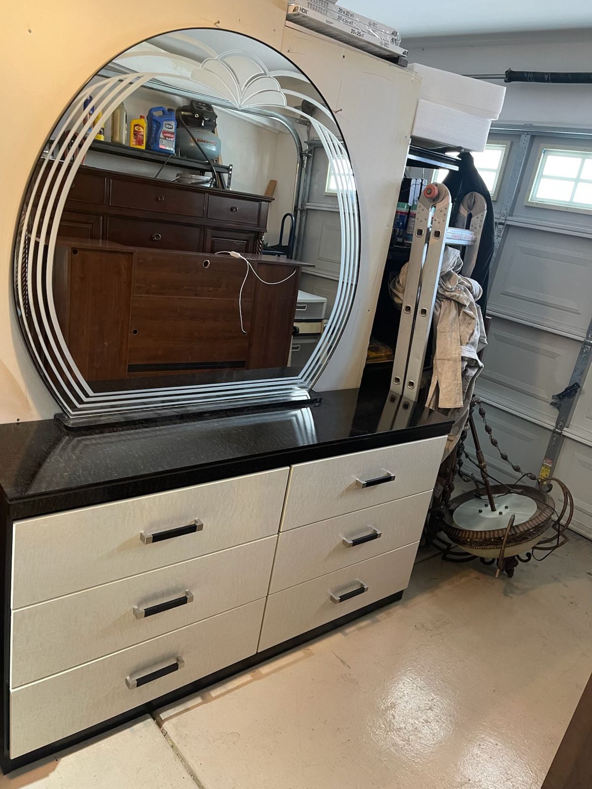 Art Deco Style Dresser With Mirror