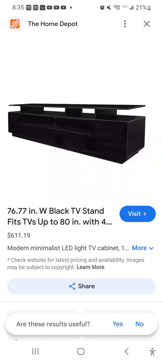 FREE Used Black TV Stand.