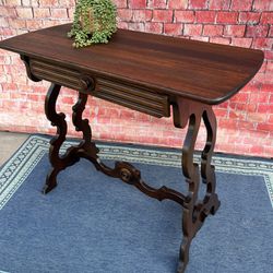 Antique Solid Wood Table With Drawer Entryway Hallway Table 