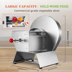 Commercial Food Slicer, Manual Vegetable Fruit Slicing Machine Stainless Steel
