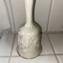 Floral Embossed Porcelain Bell
