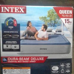 QUEEN DURA-BEAM DELUXE ESSENTIAL  REST RAISED AIRBED 15 INCHES IN HEIGHTH 60in×80inch×15in