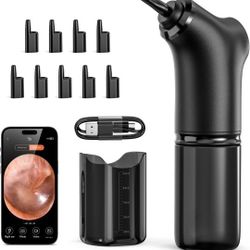 Electric Ear Cleaner with 1080P HD Camera & 4 Modes – Ear Irrigation System, Wireless Otoscope, Safe & Effective Ear Wax Removal, 200ml Water Bottle, 