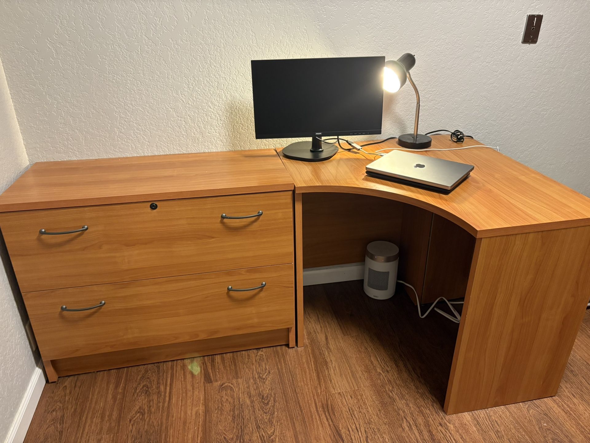Dania - 2 pc. Wooden Corner Desk w/ Drawers