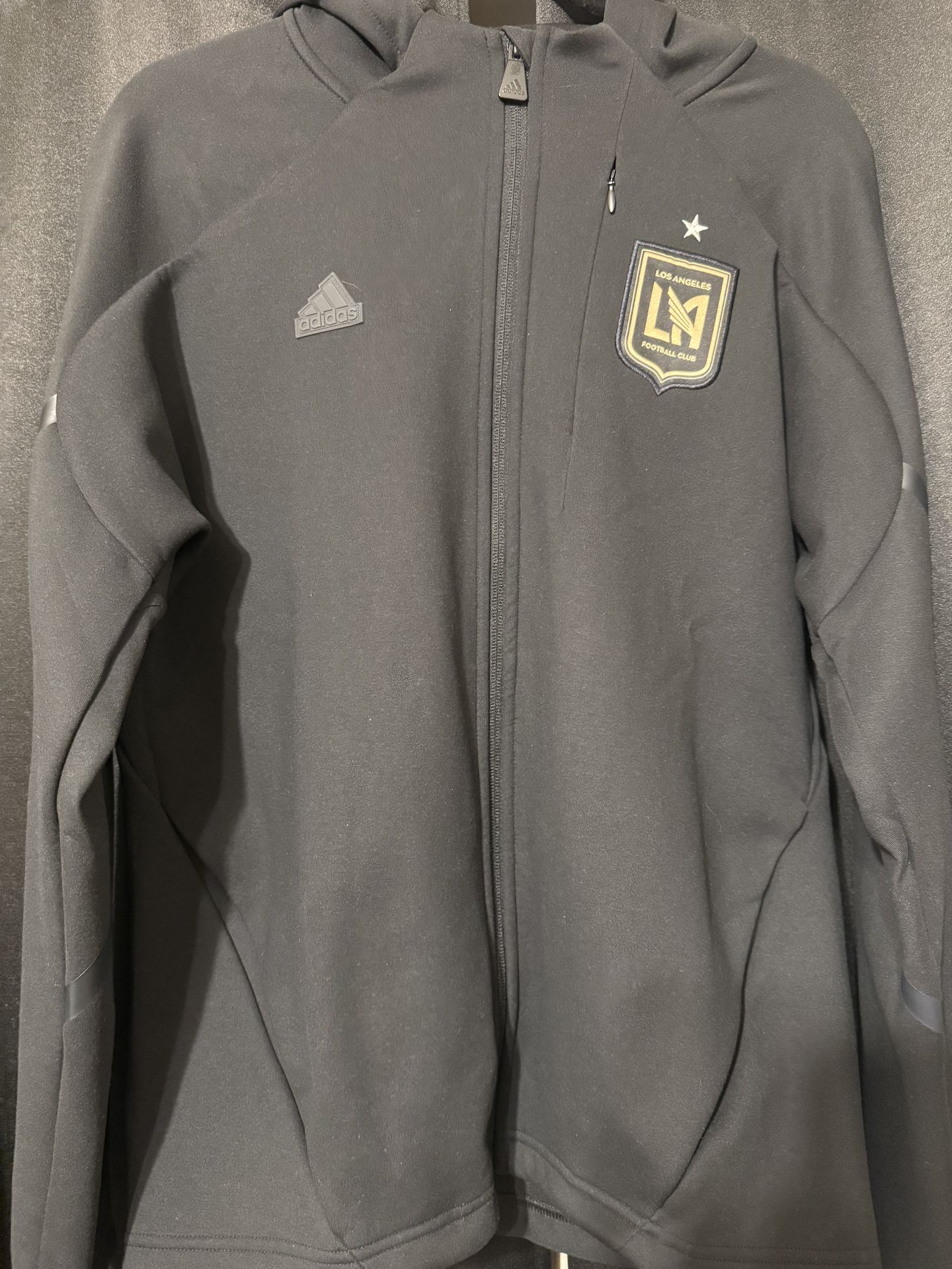 LAFC sweater/jacket Men's LAFC adidas Black 2024 Anthem Travel Raglan Sleeve Full-Zip Jacket