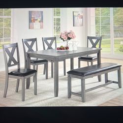 6-Pcs Bench Dining Set 