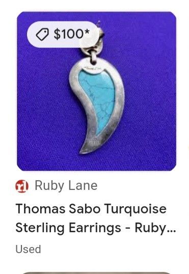Turquoise sterling pendant,2 In
