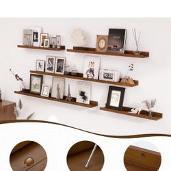 Set Of Two Pine Wood Shelves 