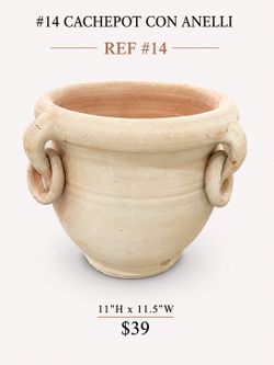 Terracotta Cachepot with Ring Handles