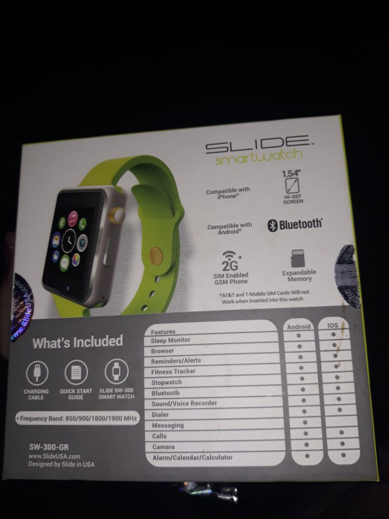 Slide smartwatch $60