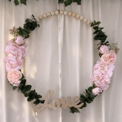 Wooden Bead Wreath/Spring Wreath