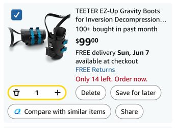 Up Gravity Boots for Inversion Decompression Stretching, Back Pain Relief & Abdominal Exercise (Standard Size)