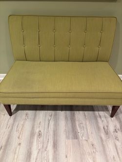 Mid-Century Tufted Settee Loveseat Bench