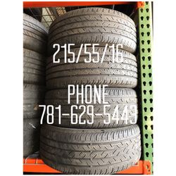 Used Tire For Sale 215/55/16 $160 All Four free mounting and Balancing