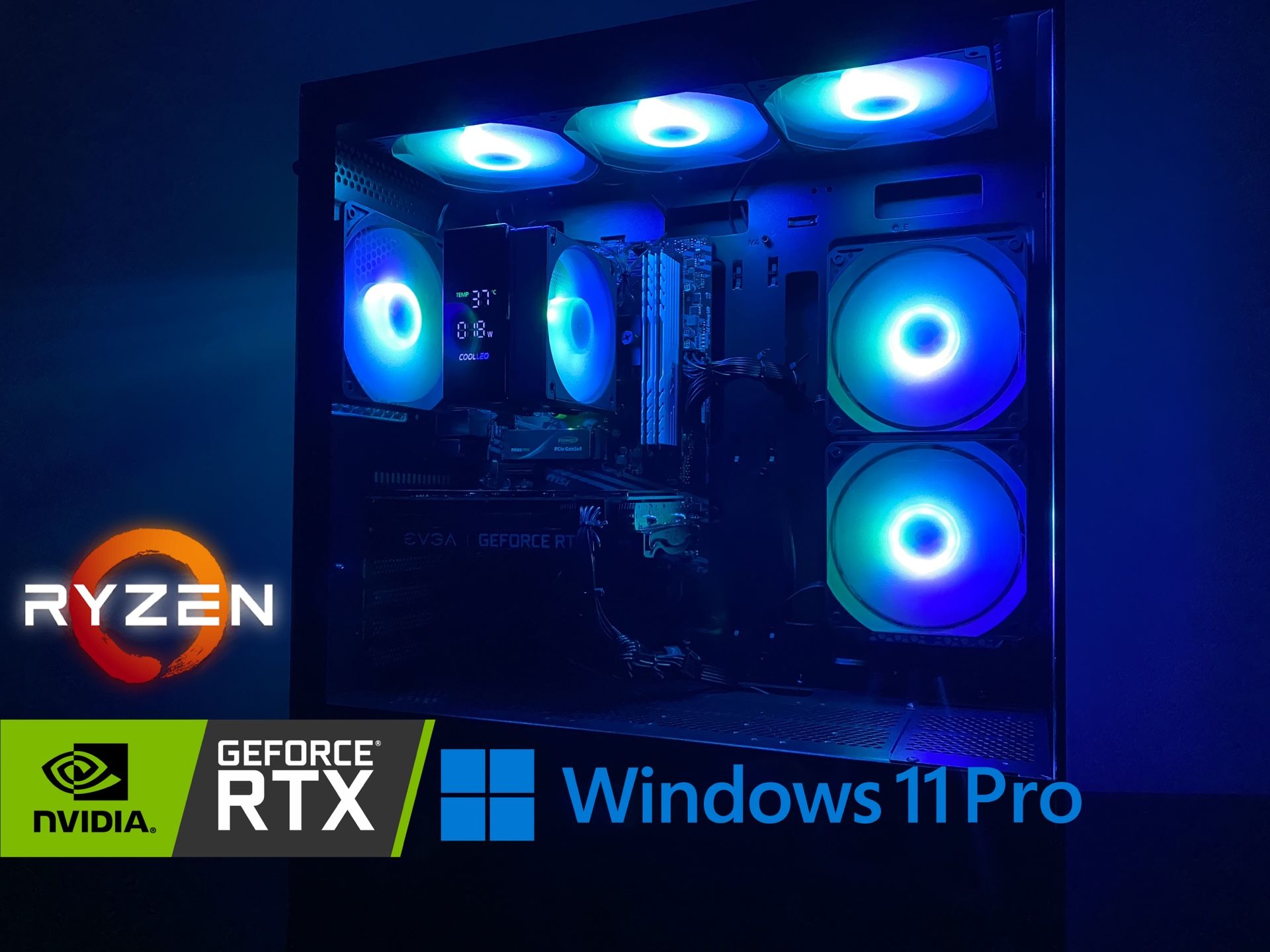 Black RGB Gaming PC – Ryzen 5 / RTX 3050 | Clean Build | 1TB SSD