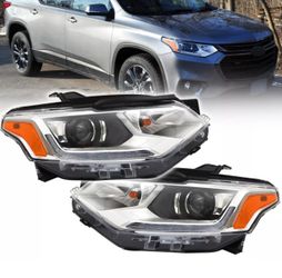 Pair 2018-2021 Chevy Chevrolet Traverse Headlights Assembly HID/Xenon LED DRL Headlamps Left right Side