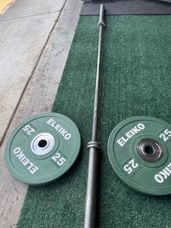 Rogue Barbell with Eleiko 25kg Bumper Plates