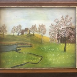 Very Nice Original Vintage Framed Art 11x9”