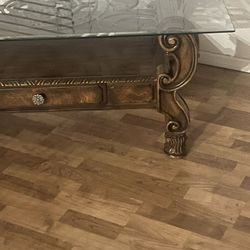 Coffe Table Wood/glass Top