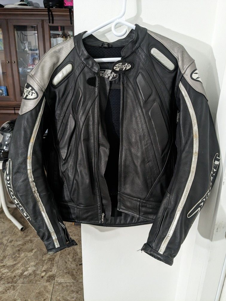 Joe rocket leather motorcycle race jacket - top of the line heavy duty jacket size 44 large medium l