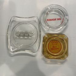 Three mint condition antique ashtrays all three for one price