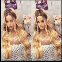 Human Hair Blended Lace Front Wig 