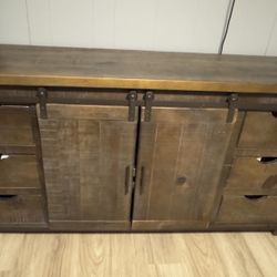 Barn Wood Door Console With Drawers 
