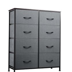 WLIVE Fabric Dresser for Bedroom, Tall Dresser with 8 Drawers, Storage Tower with Fabric Bins, Double Dressers, Chest of Drawers for Closet, Living Ro