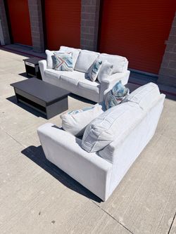 2”PC Fabric Sofa Set w/ Tables