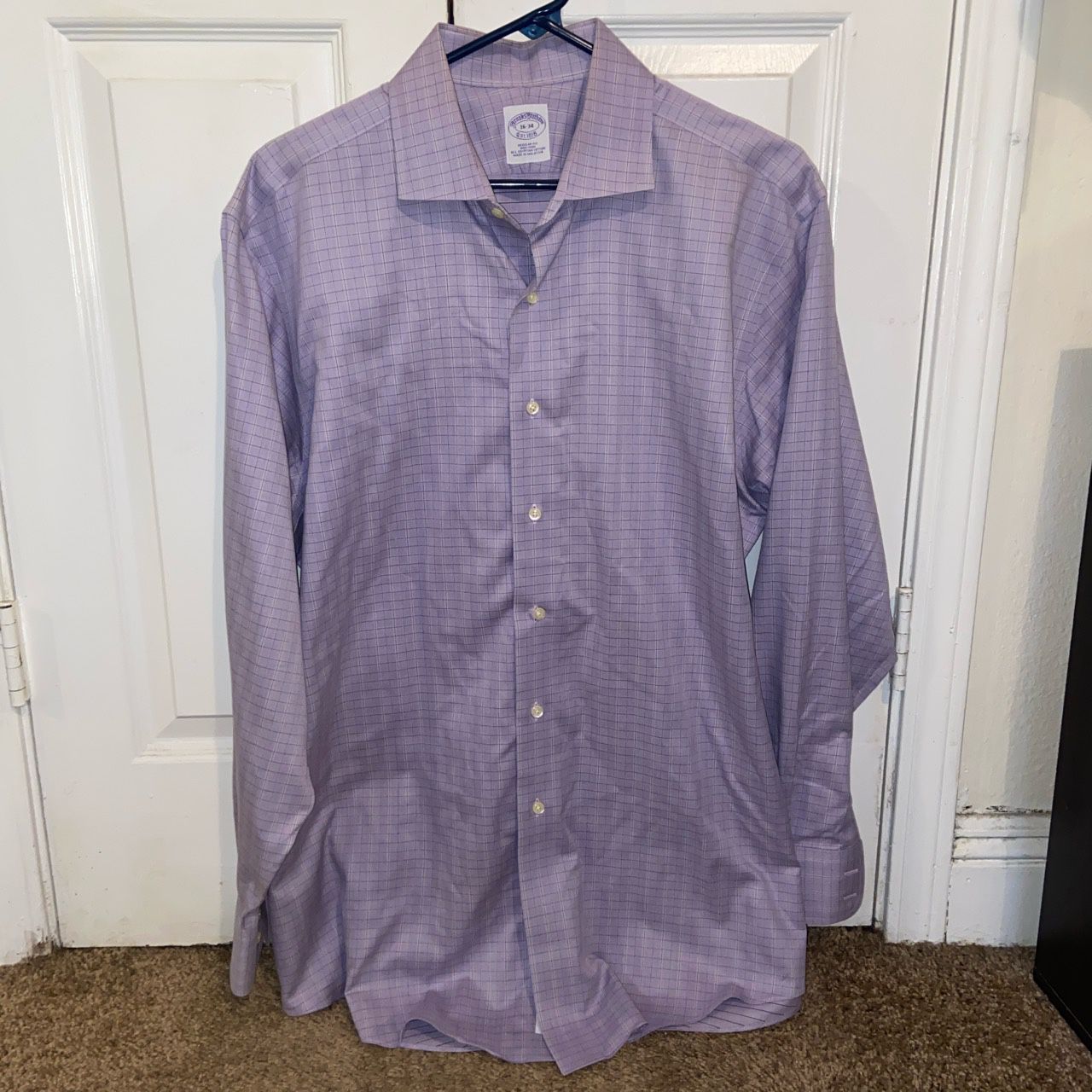 Brooks Brothers Lavender Checked Dress Shirt