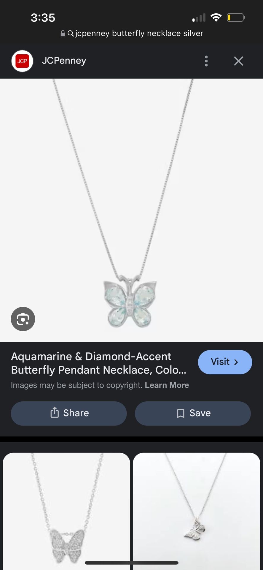 JCPenney Butterfly Diamond Necklace – NEW