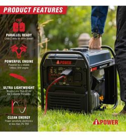 Pre-owned A-ipower 4600W Portable Open-Frame Inverter Generator With CO Alert