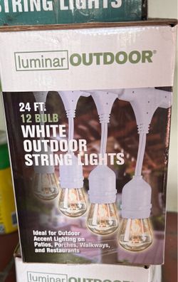 3x Boxes Sealed Luminar Outdoor 24 Ft. 12-Bulb White String Lights