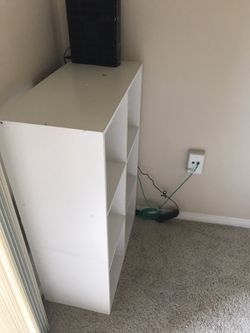 White bookshelf cube