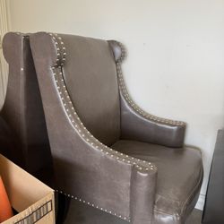 Gray Wing-back Chair (2 Available) 