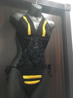 Crochet bikini and tanking