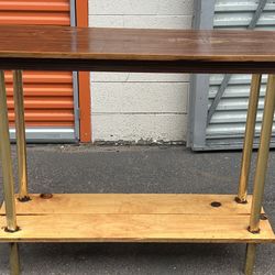 New handcrafted Walnut wood slab Console Table entry table with pure brass legs L79”*D15”*H38”(Add⬇️