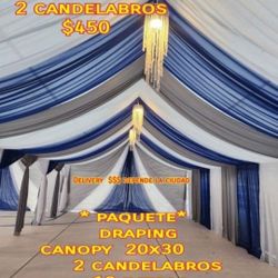 Canopy, Carpa, Draping, Telas, Sillas, Mesas 