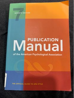 APA publication manual 7th edition never used brand new no writing inside