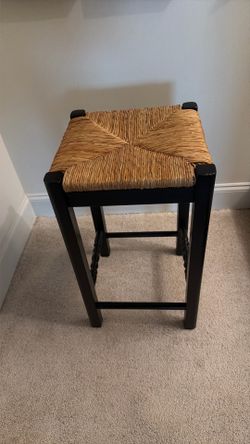 Just $49 for Black and wicker barstool from pottery barn