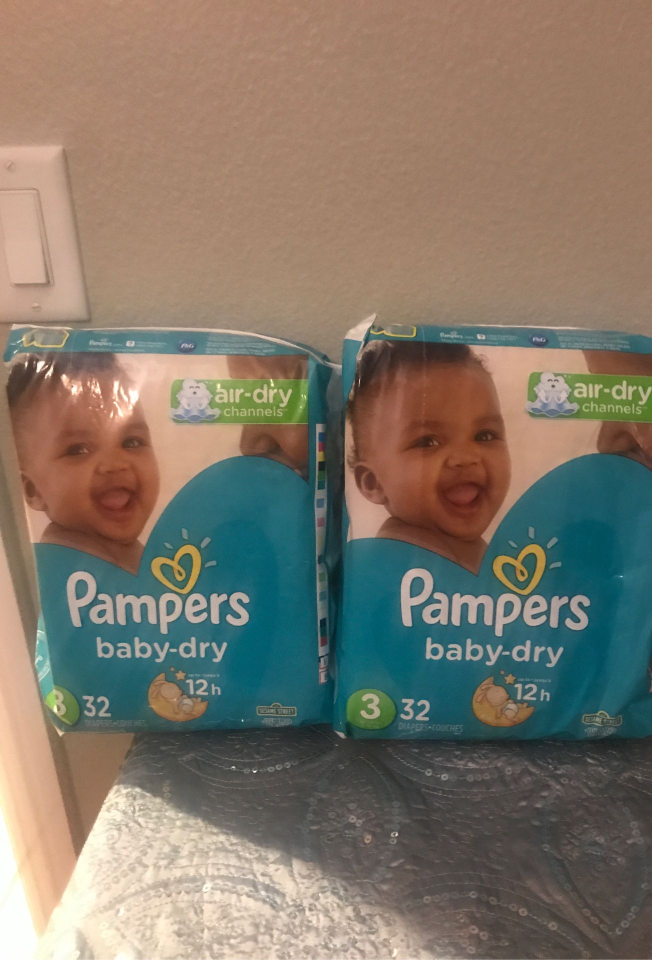 Diapers size 3 two packs for $12