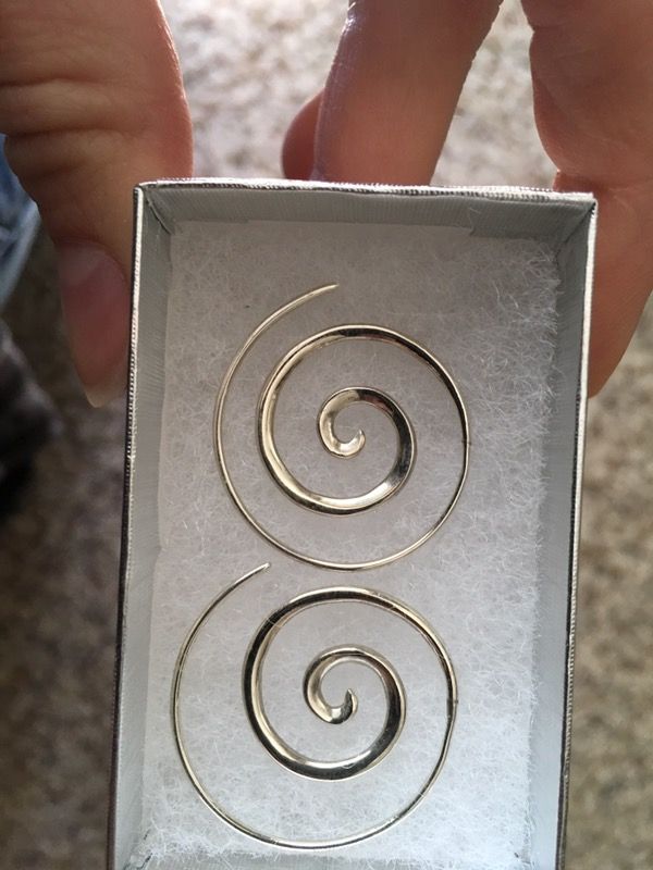 Sterling silver spiral earrings