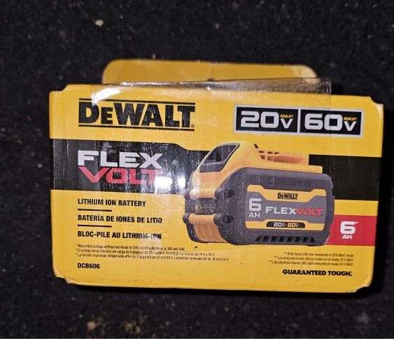 Dewalt 20-Volt 60-Volt Flexvolt 6ah BATTERY 