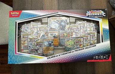 Pokemon TCG Prismatic Evolutions Lucario Tyranitar Premium Collection Sam’s Club New Sealed