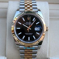 ROLEX 126333 DATEJUST 41MM 18K/SS BLACK MARKER JUBILEE - T6686