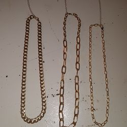 Lot Of Three Paparazzi Gold Necklaces 