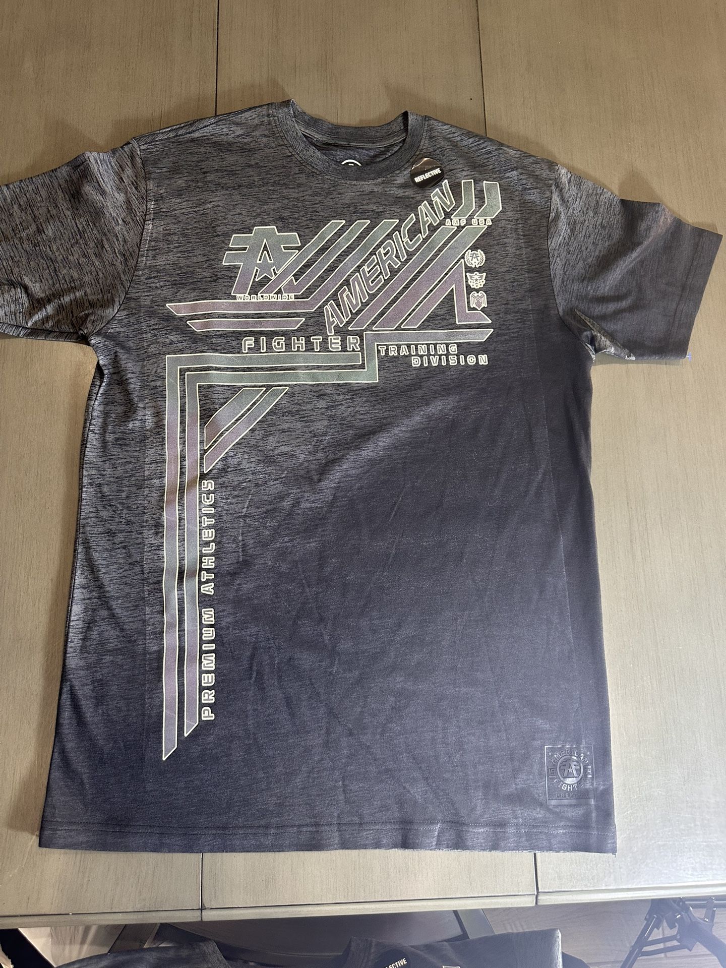 NWOT: American Fighter Mens Black/Gray Training T Shirt Athletic UFC MMA